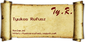 Tyukos Rufusz névjegykártya
